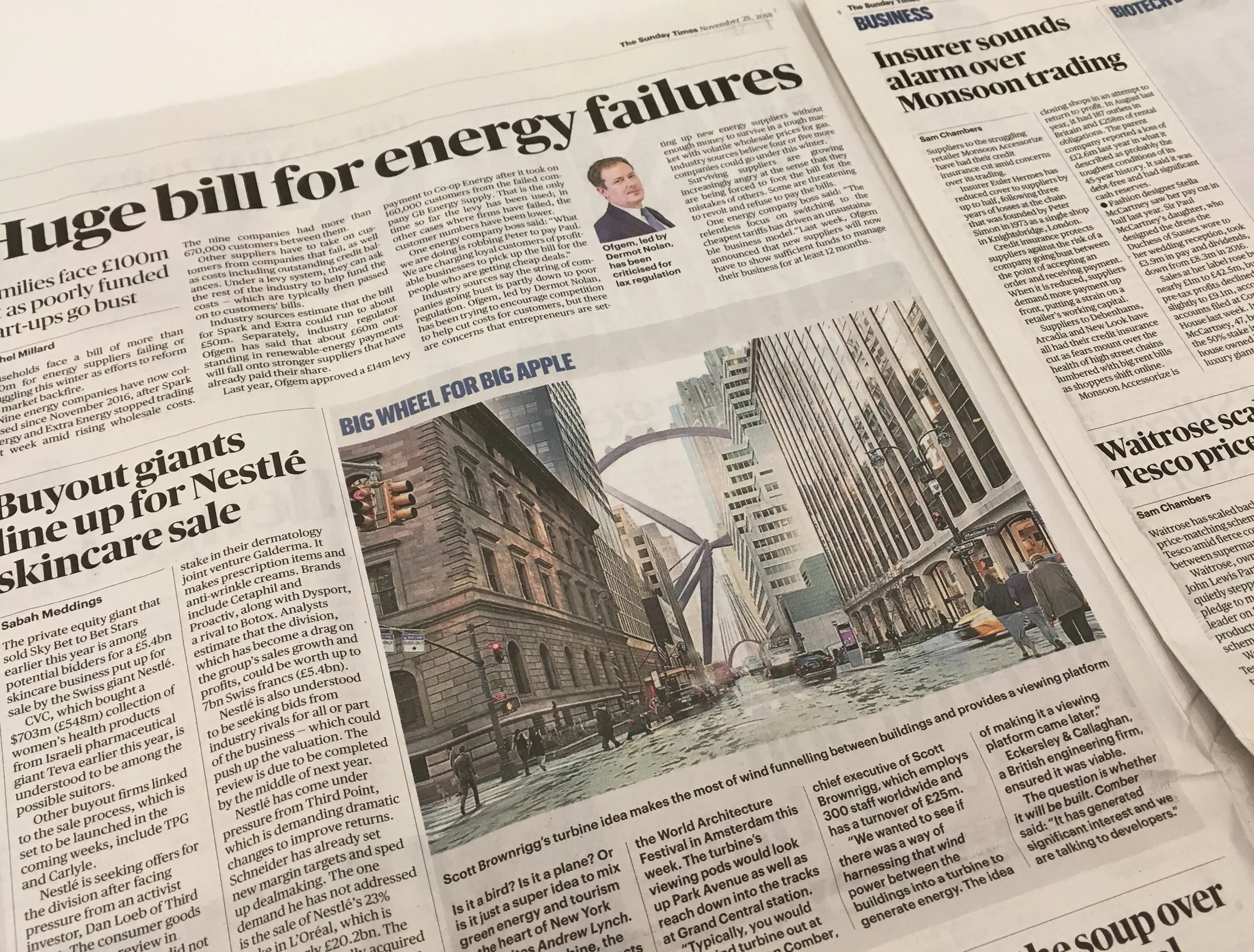 Crown's Wind Turbine design features in The Sunday Times