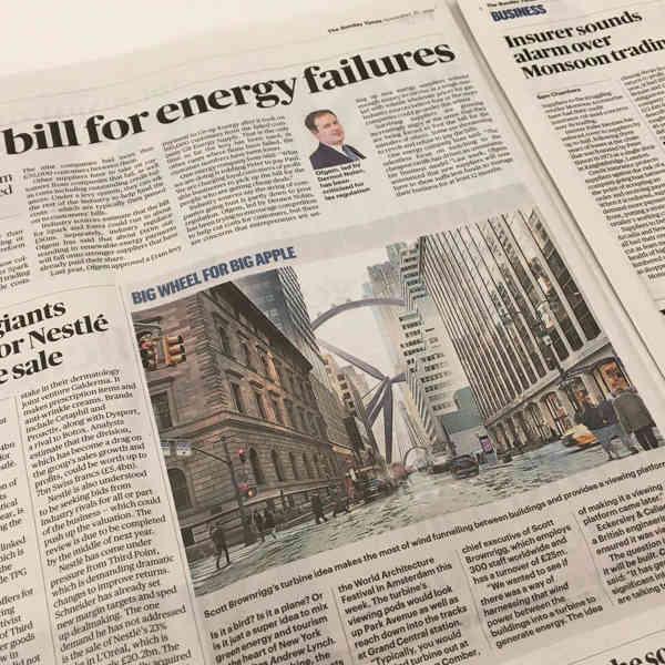 Crown's Wind Turbine design features in The Sunday Times