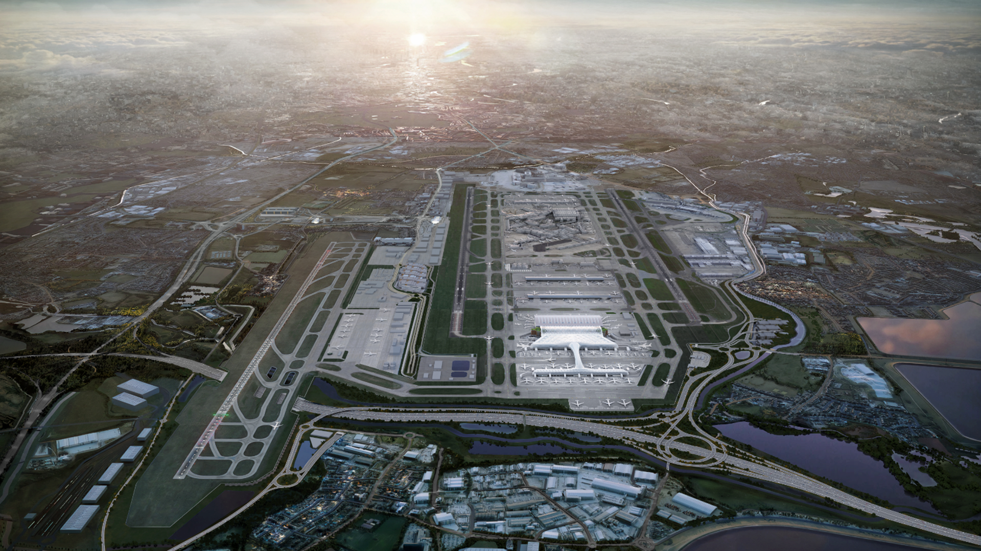 Above: Scott Brownrigg proposals for the expansion at Heathrow West for The Arora Group